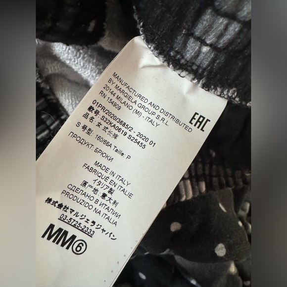 Maison Margiela MM6 Printed Dot Detail Big Pants NWOT - Picture 7 of 9